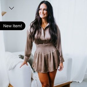 Brown Lauriebelles satin romper